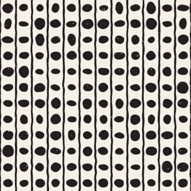 Elle çizilmiş stil etnik seamless modeli. Arka plan siyah ve beyaz soyut geometrik şekiller.