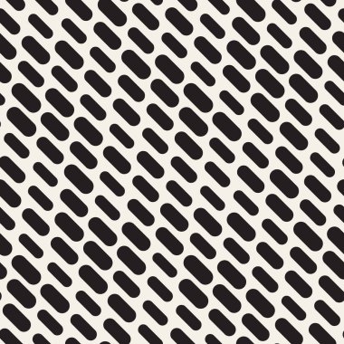 Siyah ve beyaz düzensiz kesik çizgiler desen yuvarlanır. Modern soyut vektör sorunsuz arka plan. Şık kaotik dikdörtgen çizgili Mosai