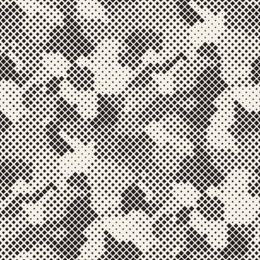 Modern şık noktalı resim doku. Rasgele boyutu kareler sonsuz arka plan. Vektör sorunsuz kaotik kareler mozaik desen