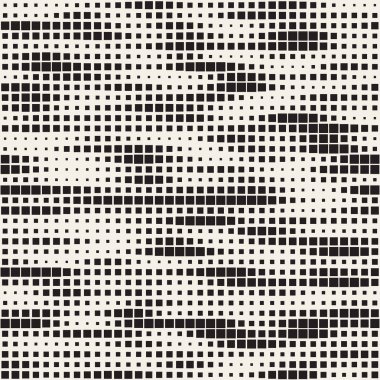 Modern şık noktalı resim doku. Rasgele boyutu kareler sonsuz arka plan. Vektör sorunsuz kaotik kareler mozaik desen