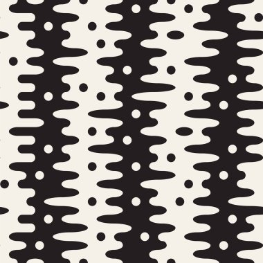 Vektör geometrik noktalar ile seamless modeli. Tek renkli rasgele hattı çizgileri. Yinelenen şık arka plan tasarım kontrast