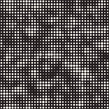 Modern şık noktalı resim doku. Rastgele boyut daireler ile sonsuz arka plan. Vektör Dikişsiz mozaik desen.