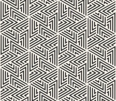 Vektör kesintisiz çizgiler desen. Modern şık üçgen şekiller doku. Geometrik fayans gelen çizgili öğe yinelenen