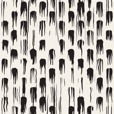 Vektör Dikişsiz desen fırça çizgileri ve vuruş. Siyah ve beyaz arka plan ile mürekkep satır öğeleri. El doku boyalı.