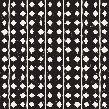 Elle çizilmiş stil etnik seamless modeli. Arka plan siyah ve beyaz soyut geometrik şekiller.