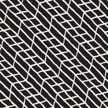 El çizimi, pürüzsüz bir şekil. Siyah beyaz soyut geometrik döşeme arkaplanı. vektör biçiminde karalama çizgisi kafesi