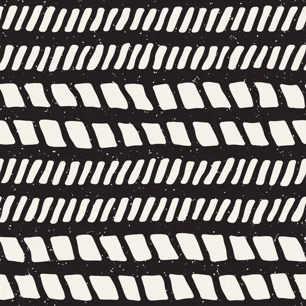 Handgetekende Stijl Naadloos Patroon Abstract Geometrische Tegelachtergrond Zwart Wit Vector — Stockvector