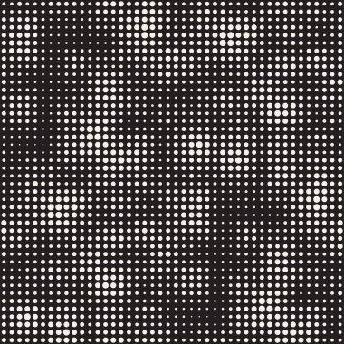 Modern şık noktalı resim doku. Rastgele boyut daireler ile sonsuz arka plan. Vektör Dikişsiz mozaik desen.