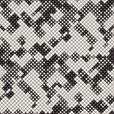 Modern şık noktalı resim doku. Rasgele boyutu kareler sonsuz arka plan. Vektör sorunsuz kaotik kareler mozaik desen
