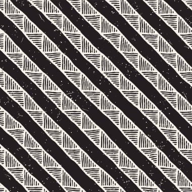Elle çizilmiş stil etnik seamless modeli. Arka plan siyah ve beyaz fayans soyut geometrik çizgiler.