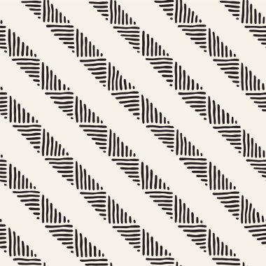 Elle çizilmiş stil etnik seamless modeli. Arka plan siyah ve beyaz fayans soyut geometrik çizgiler.