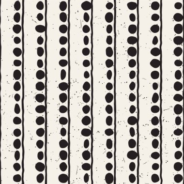 Elle çizilmiş stil etnik seamless modeli. Arka plan siyah ve beyaz soyut geometrik şekiller.