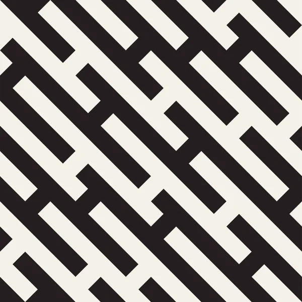 不规则的纠结形状 抽象的几何背景设计 矢量无缝黑白混沌模式 — 图库矢量图片