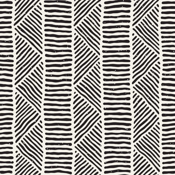 Elle çizilmiş stil etnik seamless modeli. Arka plan siyah ve beyaz fayans soyut geometrik çizgiler.