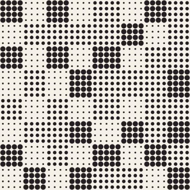 Modern şık noktalı resim doku. Rastgele boyut daireler ile sonsuz arka plan. Vektör Dikişsiz mozaik desen.