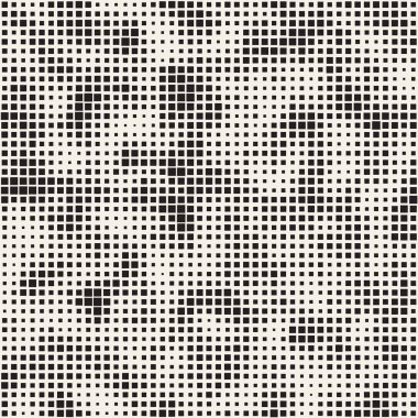 Modern şık noktalı resim doku. Rasgele boyutu kareler sonsuz arka plan. Vektör sorunsuz kaotik kareler mozaik desen