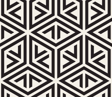 Vektör kusursuz desen. Modern stil soyut doku. Çizgili elementten geometrik fayanslar tekrarlanıyor