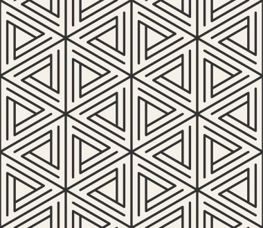 Vektör kesintisiz çizgiler desen. Modern şık üçgen şekiller doku. Geometrik fayans gelen çizgili öğe yinelenen