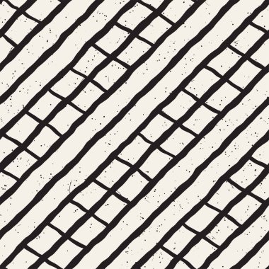 El çizimi, pürüzsüz bir şekil. Siyah beyaz soyut geometrik döşeme arkaplanı. vektör biçiminde karalama çizgisi kafesi