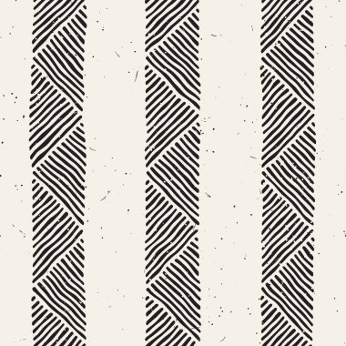 Elle çizilmiş stil etnik seamless modeli. Arka plan siyah ve beyaz fayans soyut geometrik çizgiler.