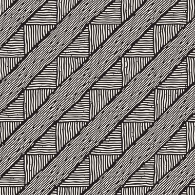 Elle çizilmiş stil etnik seamless modeli. Arka plan siyah ve beyaz fayans soyut geometrik çizgiler.