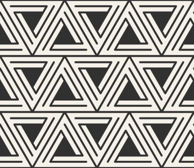 Vektör kesintisiz çizgiler desen. Modern şık üçgen şekiller doku. Geometrik fayans gelen çizgili öğe yinelenen