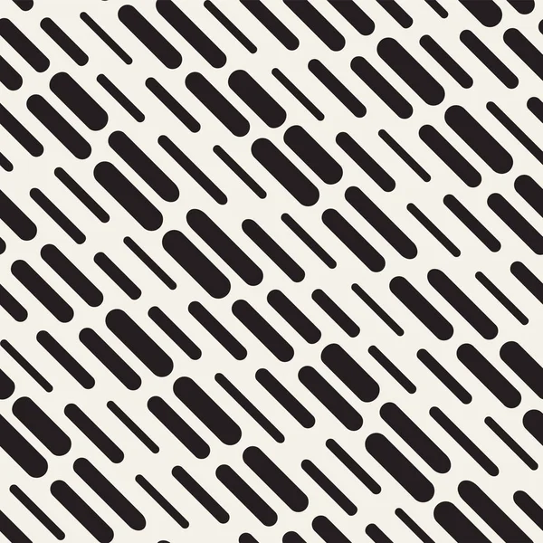 Siyah ve beyaz düzensiz kesik çizgiler desen yuvarlanır. Modern soyut vektör sorunsuz arka plan. Şık kaotik dikdörtgen çizgili Mosai