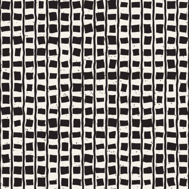 Elle çizilmiş stil etnik seamless modeli. Grungy geometrik şekiller arka plan siyah ve beyaz.