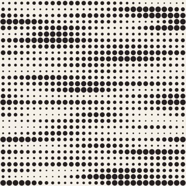 Modern şık noktalı resim doku. Rastgele boyut daireler ile sonsuz arka plan. Vektör Dikişsiz mozaik desen.