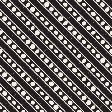 Elle çizilmiş stil etnik seamless modeli. Grungy geometrik şekiller arka plan siyah ve beyaz.