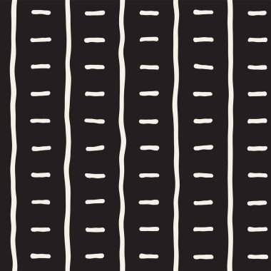 Elle çizilmiş stil etnik seamless modeli. Grungy geometrik şekiller arka plan siyah ve beyaz.