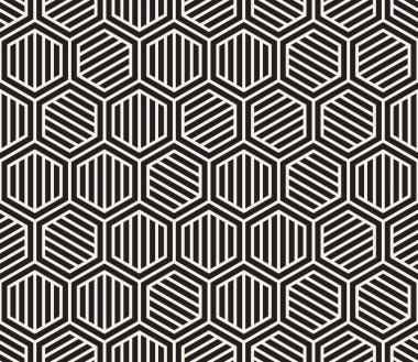 Vektör kusursuz desen. Modern stil soyut doku. Çizgili elementten geometrik fayanslar tekrarlanıyor