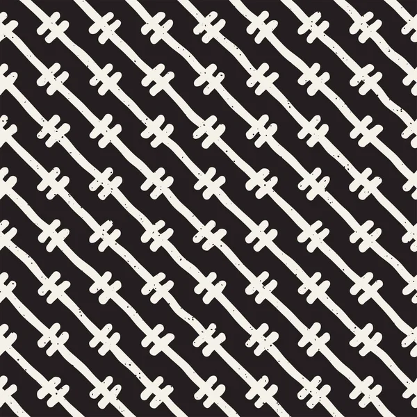 Elle çizilmiş stil etnik seamless modeli. Grungy geometrik şekiller arka plan siyah ve beyaz.