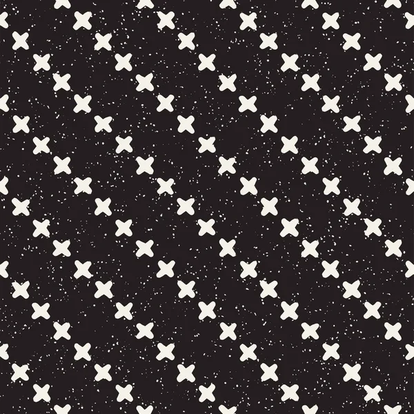 Elle çizilmiş stil etnik seamless modeli. Grungy geometrik şekiller arka plan siyah ve beyaz.