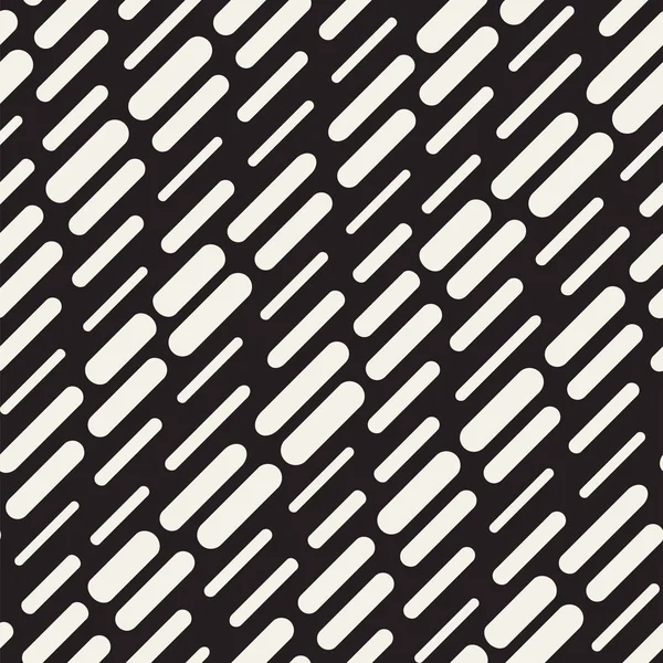 Siyah ve beyaz düzensiz kesik çizgiler desen yuvarlanır. Modern soyut vektör sorunsuz arka plan. Şık kaotik dikdörtgen çizgili Mosai