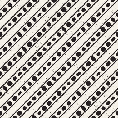 Elle çizilmiş stil etnik seamless modeli. Grungy geometrik şekiller arka plan siyah ve beyaz.