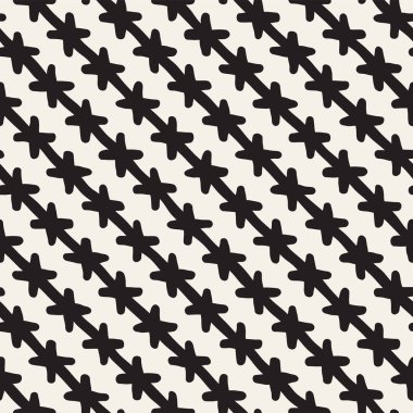 Elle çizilmiş stil etnik seamless modeli. Grungy geometrik şekiller arka plan siyah ve beyaz.