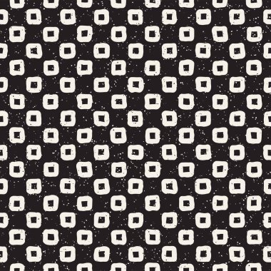 Elle çizilmiş stil etnik seamless modeli. Grungy geometrik şekiller arka plan siyah ve beyaz.