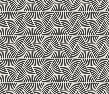 Vektör kesintisiz çizgiler desen. Modern şık üçgen şekiller doku. Geometrik fayans gelen çizgili öğe yinelenen