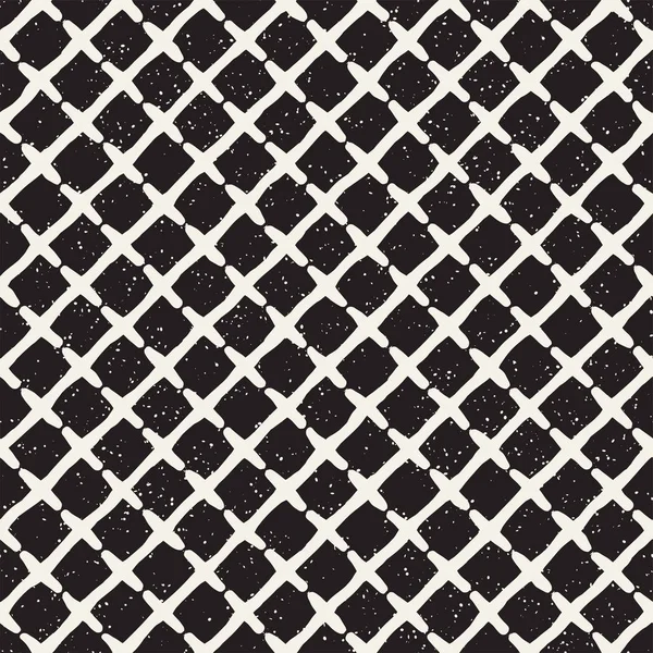 Elle çizilmiş stil etnik seamless modeli. Grungy geometrik şekiller arka plan siyah ve beyaz.