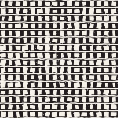 Elle çizilmiş stil etnik seamless modeli. Grungy geometrik şekiller arka plan siyah ve beyaz.