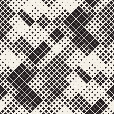 Modern şık noktalı resim doku. Rasgele boyutu kareler sonsuz arka plan. Vektör sorunsuz kaotik kareler mozaik desen