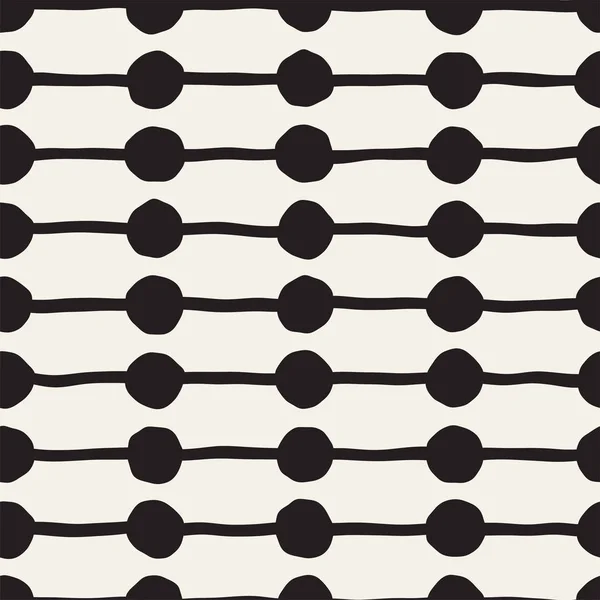 Handgezeichnete Ethnische Nahtlose Muster Abstrakte Grungy Geometrische Formen Hintergrund Schwarz — Stockvektor