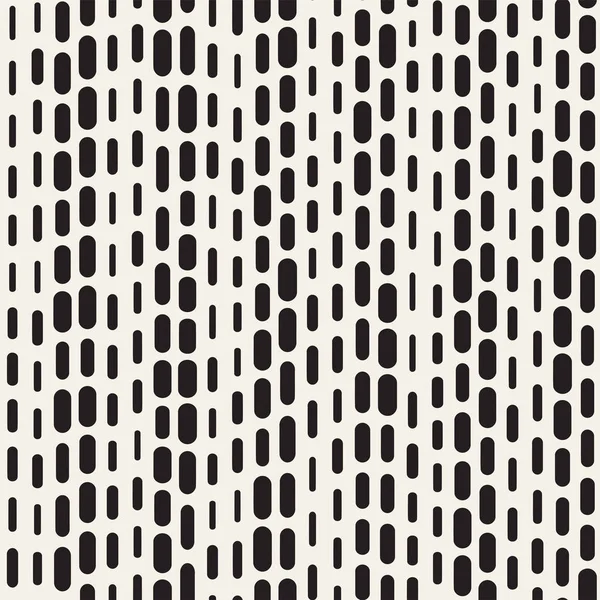 Siyah ve beyaz düzensiz kesik çizgiler desen yuvarlanır. Modern soyut vektör sorunsuz arka plan. Şık kaotik dikdörtgen çizgili Mosai