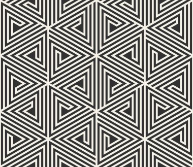 Vektör kesintisiz çizgiler desen. Modern şık üçgen şekiller doku. Geometrik fayans gelen çizgili öğe yinelenen