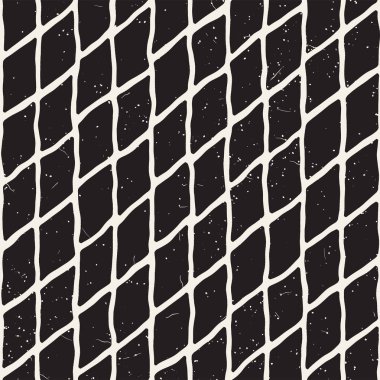 El ile Dikişsiz desen fırça darbeleriyle çizilmiş. Doodle grunge illüstrasyon mürekkep. Geometrik tek renkli vektör desen.