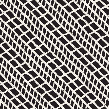 El ile Dikişsiz desen fırça darbeleriyle çizilmiş. Doodle grunge illüstrasyon mürekkep. Geometrik tek renkli vektör desen.