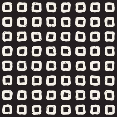 Elle çizilmiş stil etnik seamless modeli. Grungy geometrik şekiller arka plan siyah ve beyaz.