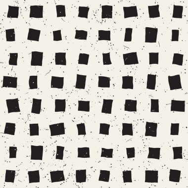 Elle çizilmiş stil etnik seamless modeli. Grungy geometrik şekiller arka plan siyah ve beyaz.