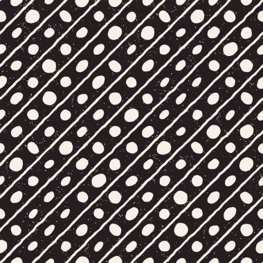 Elle çizilmiş stil etnik seamless modeli. Grungy geometrik şekiller arka plan siyah ve beyaz.